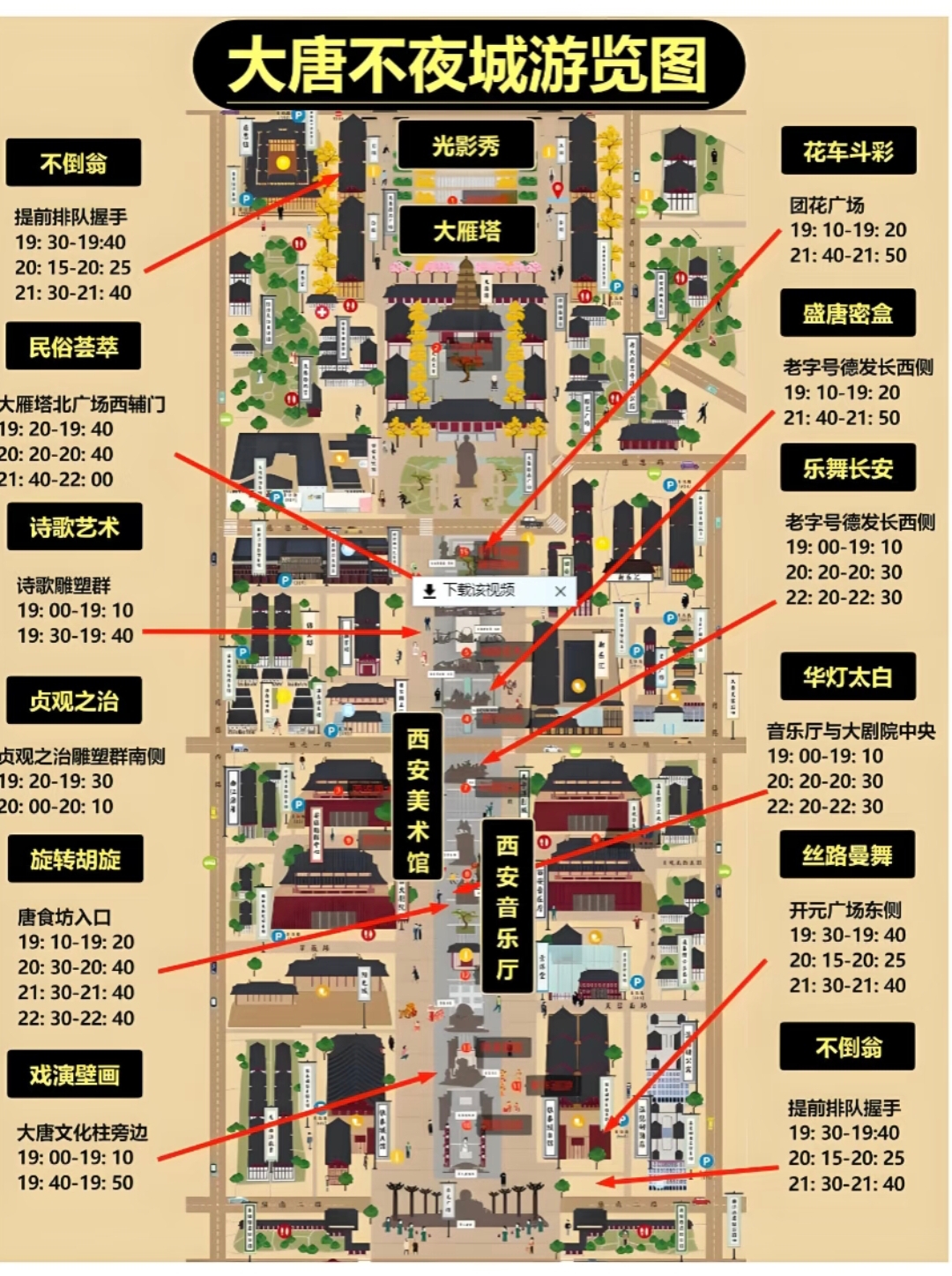 大唐不夜城路线